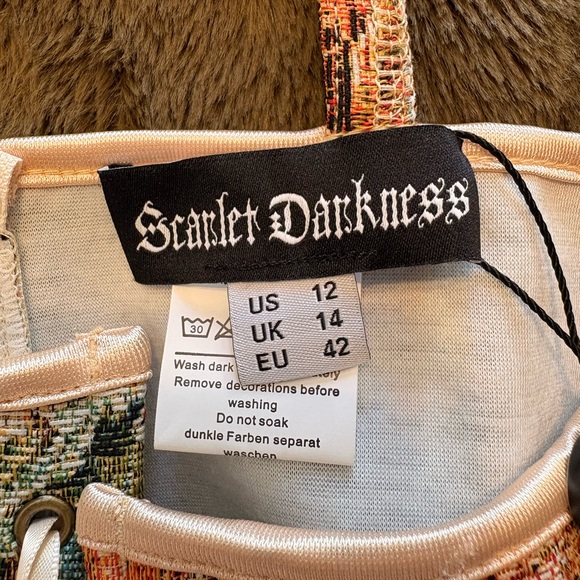 Scarlet Darkness Lace-up 8 Boned Under-Bust Corset Front Waist Cincher - Picture 3 of 4